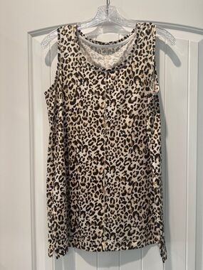 Wonderly Leopard Print Sleeveless Tank Top - Cream/Brown/Black
